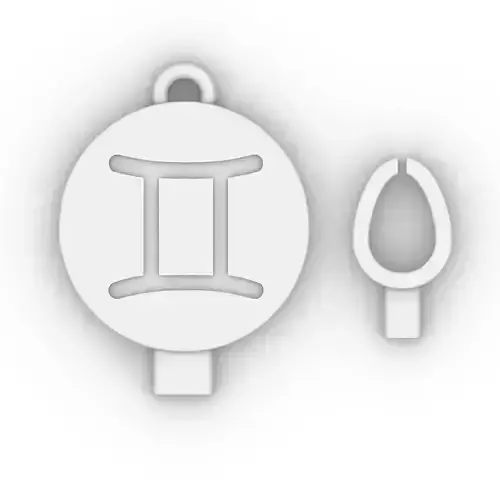 Gemini Zodiac Plain 15 mm pendant