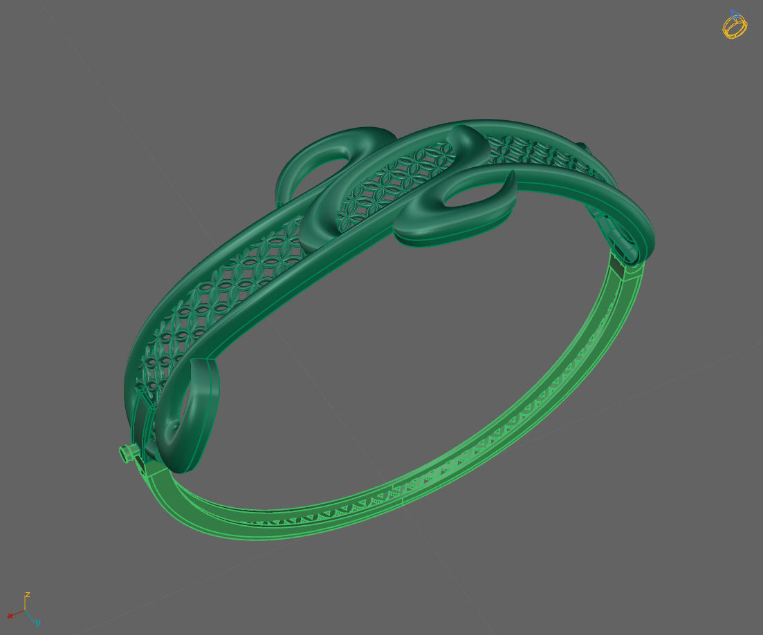 Womens Bracelets Bangles 3DM STL OBJ With Details  3D print model_1