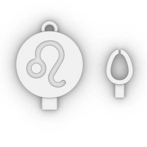 Leo Zodiac Plain 15 mm pendant 3D print model