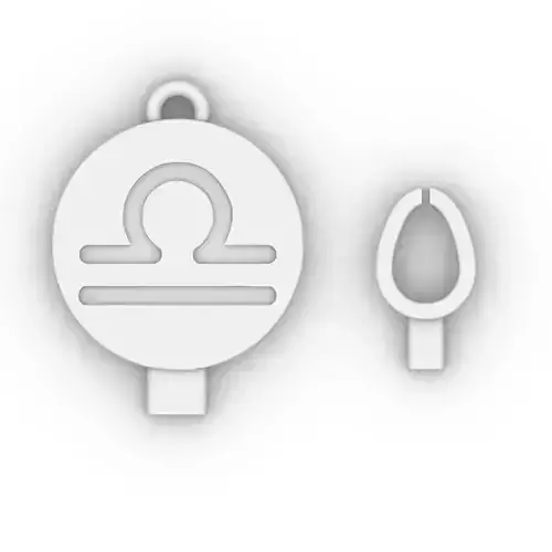 Libra Zodiac Plain 15 mm pendant