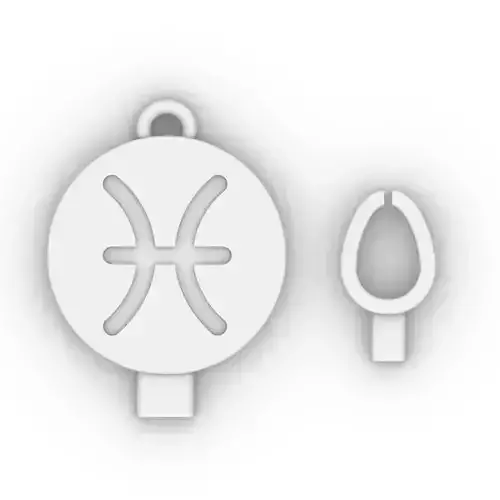 Pisces Zodiac Plain 15 mm pendant