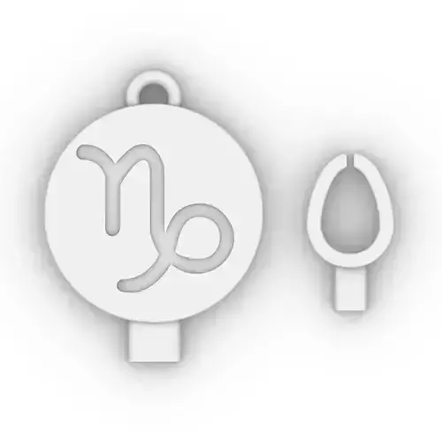 Capricorn Zodiac Plain 15 mm pendant