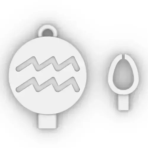 Aquarius Zodiac Plain 15 mm pendant