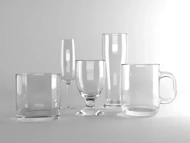 Glassware Collection Set clear glass vase
