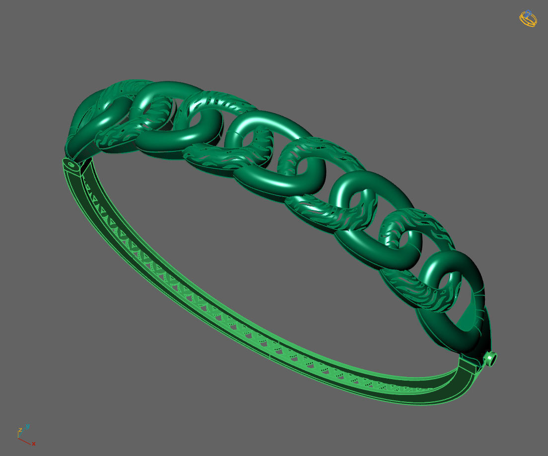 Womens Bracelets Bangles 3DM STL OBJ With Details  3D print model_3