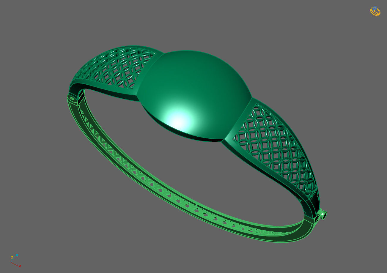 Womens Bracelets Bangles 3DM STL OBJ With Details 3D print model_4