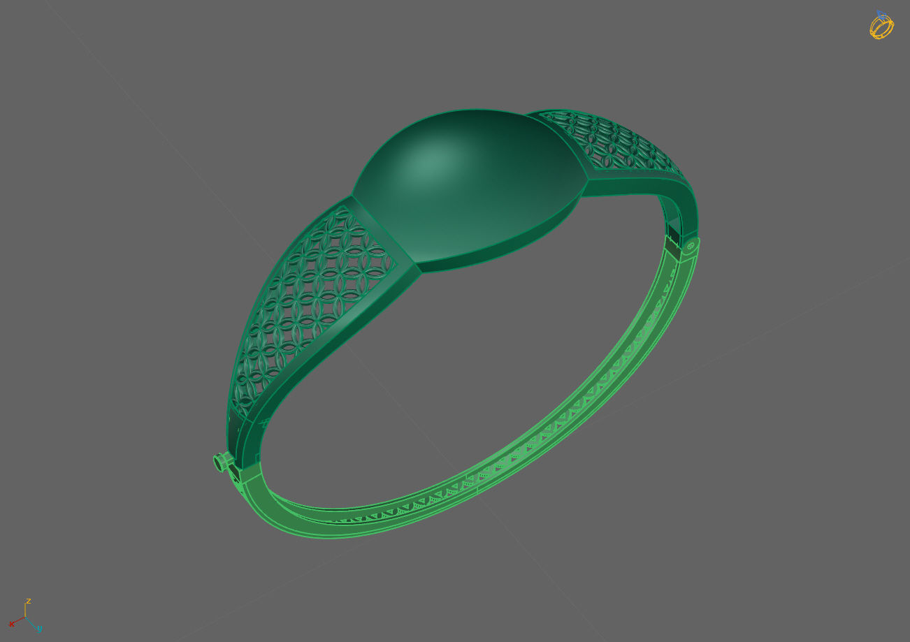 Womens Bracelets Bangles 3DM STL OBJ With Details 3D print model_1