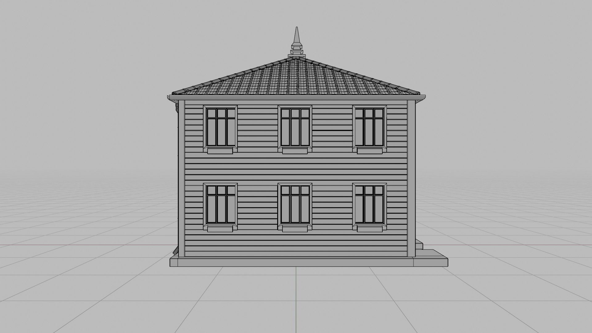 classic house with 4k pbr textures game ready 3D Low-poly 3D model_9