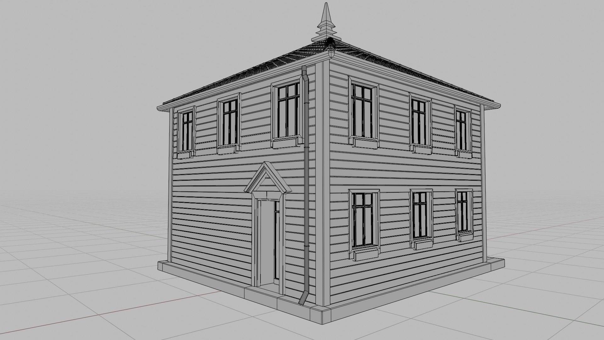 classic house with 4k pbr textures game ready 3D Low-poly 3D model_15