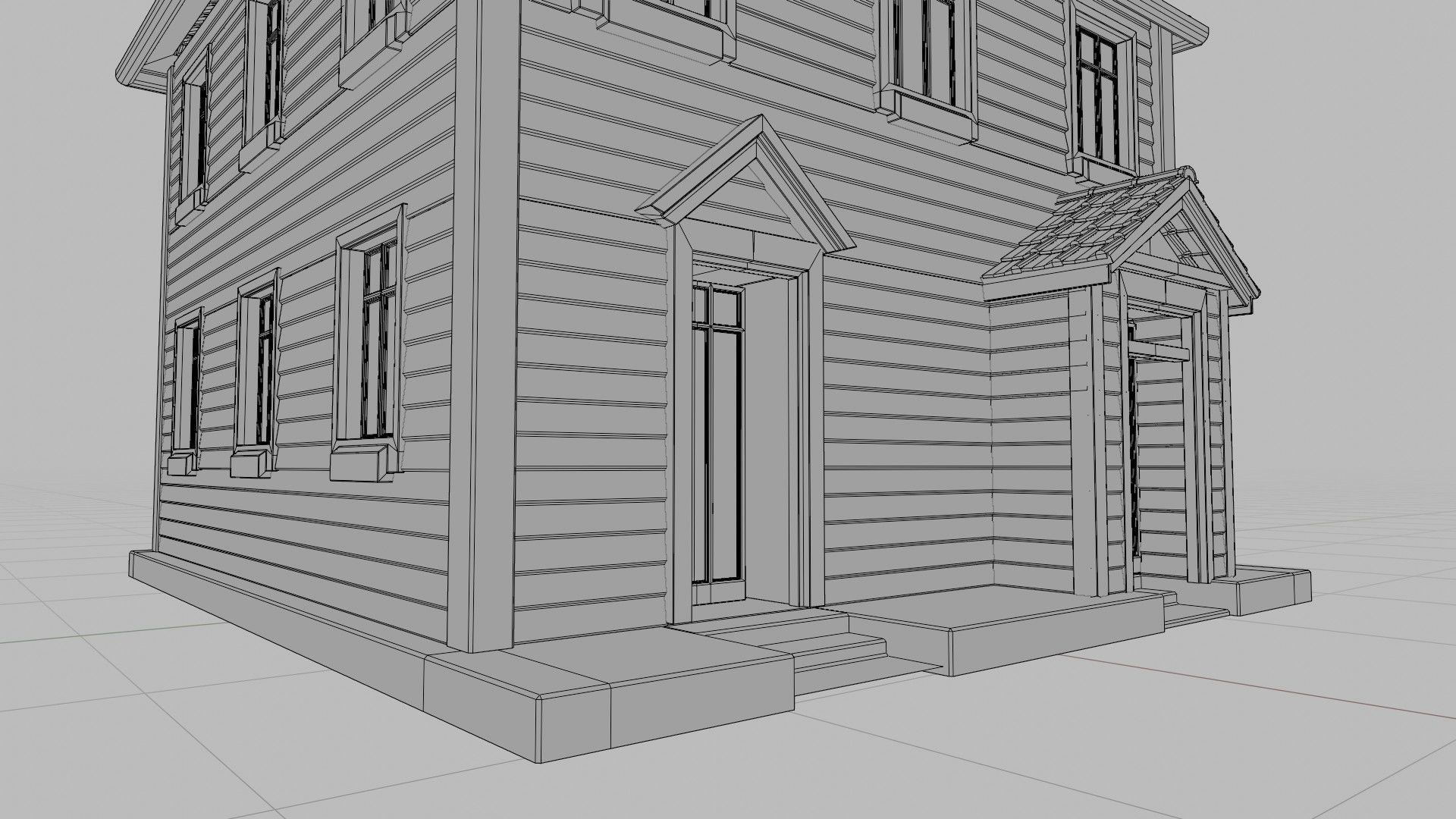 classic house with 4k pbr textures game ready 3D Low-poly 3D model_14