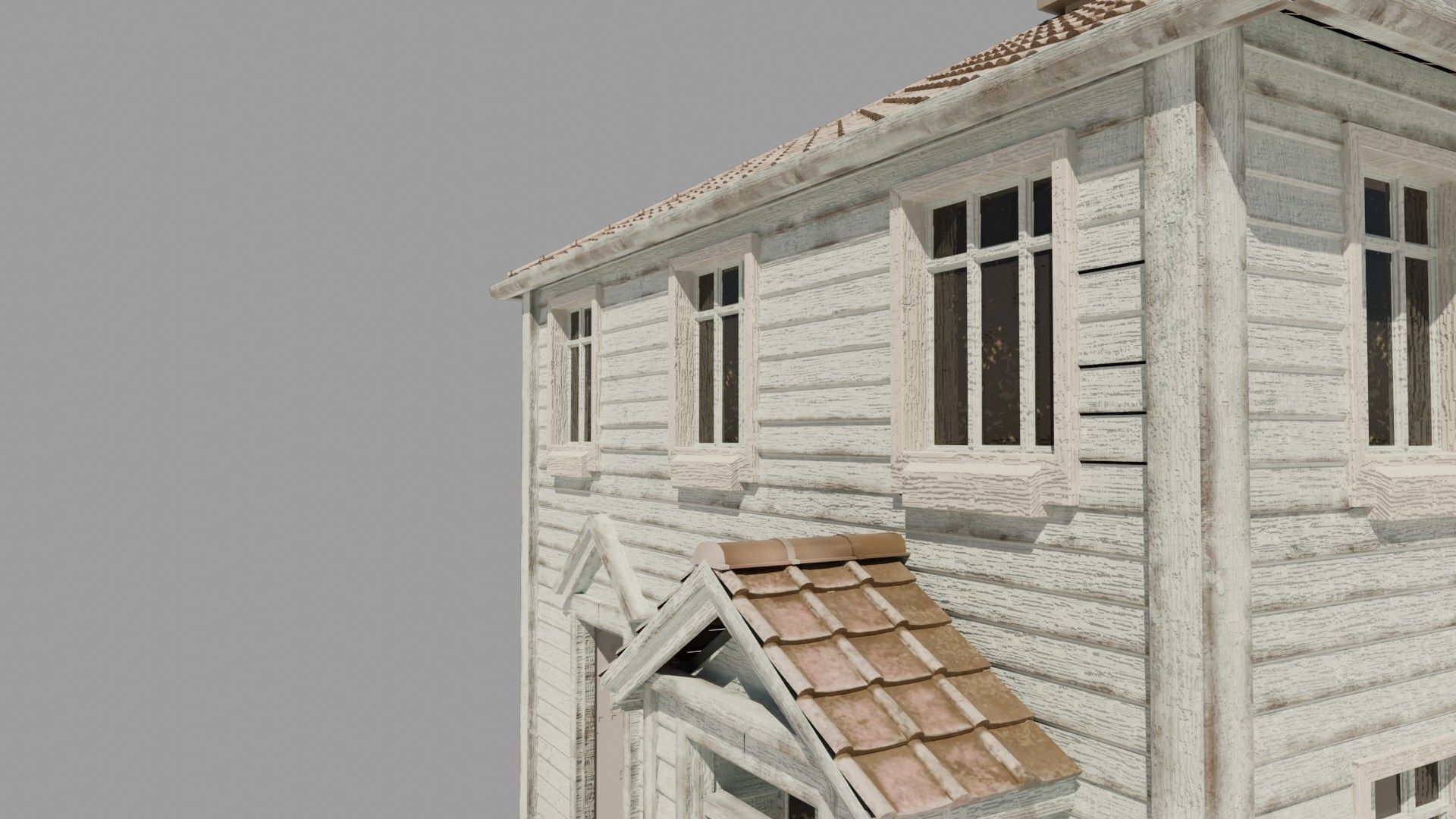 classic house with 4k pbr textures game ready 3D Low-poly 3D model_6