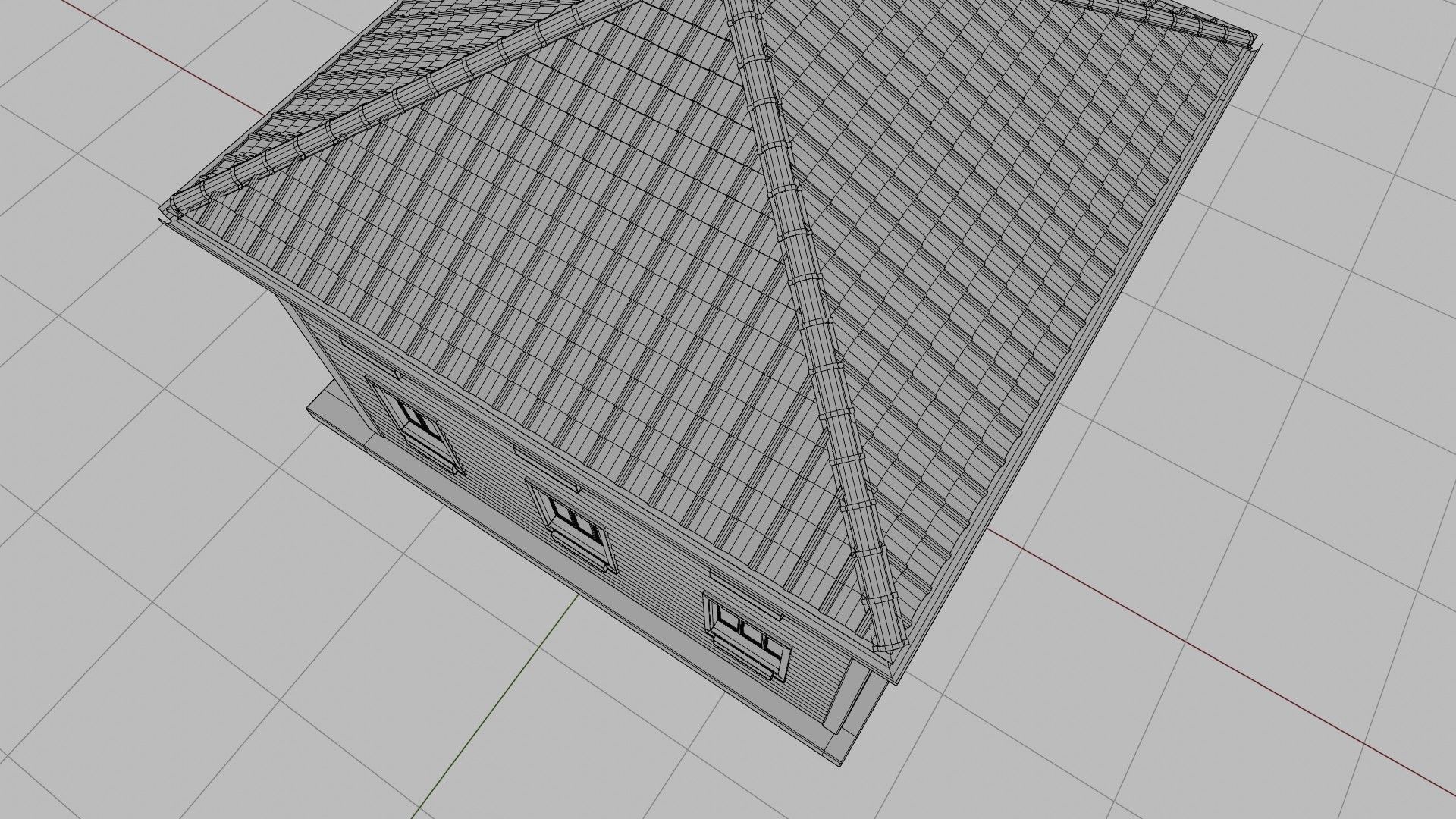 classic house with 4k pbr textures game ready 3D Low-poly 3D model_12