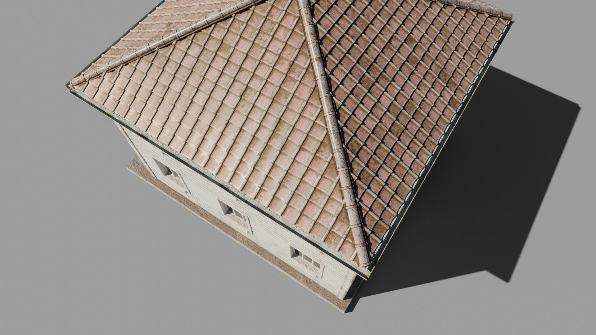 classic house with 4k pbr textures game ready 3D Low-poly 3D model_2