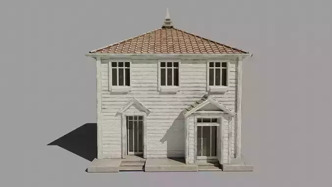 classic house with 4k pbr textures game ready 3D