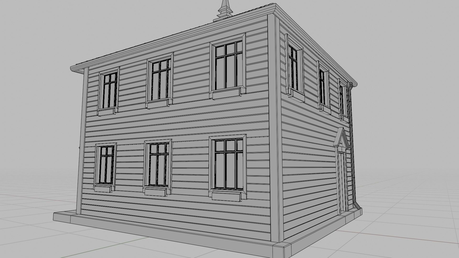 classic house with 4k pbr textures game ready 3D Low-poly 3D model_17