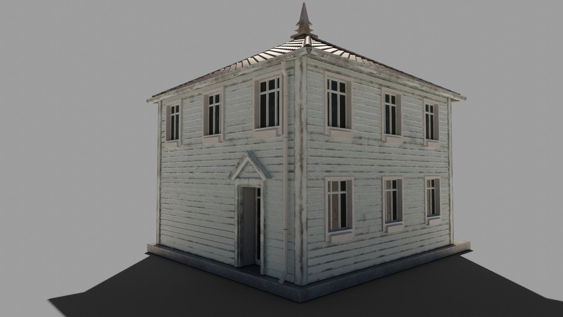 classic house with 4k pbr textures game ready 3D Low-poly 3D model_4