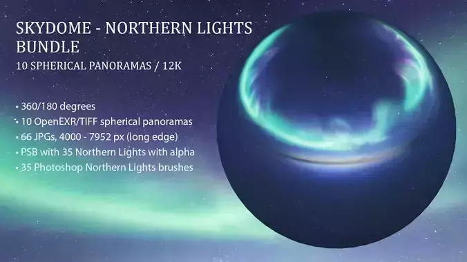 Skydome - 12K Northern Lights Bundle Texture