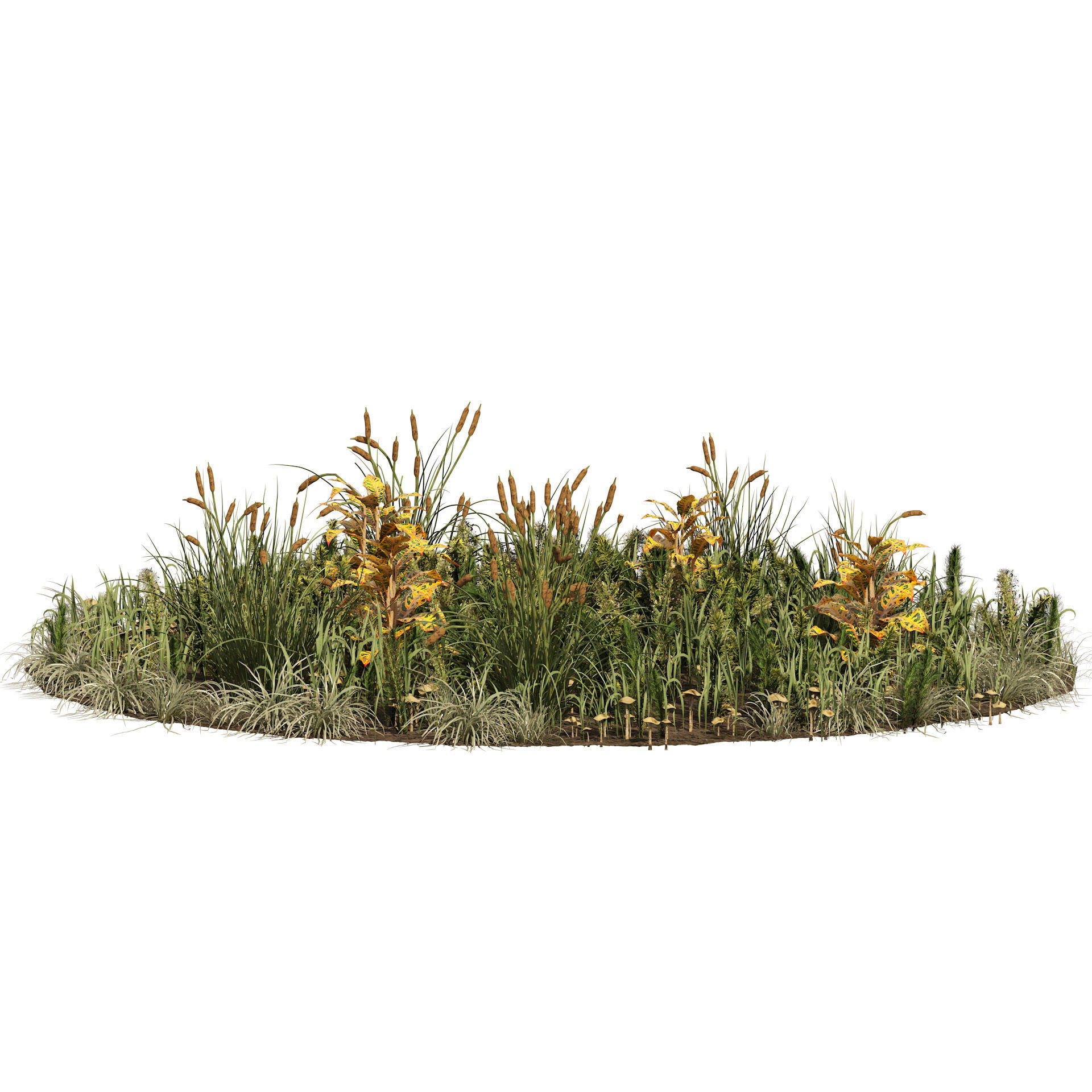 garden plants set 3D model_2