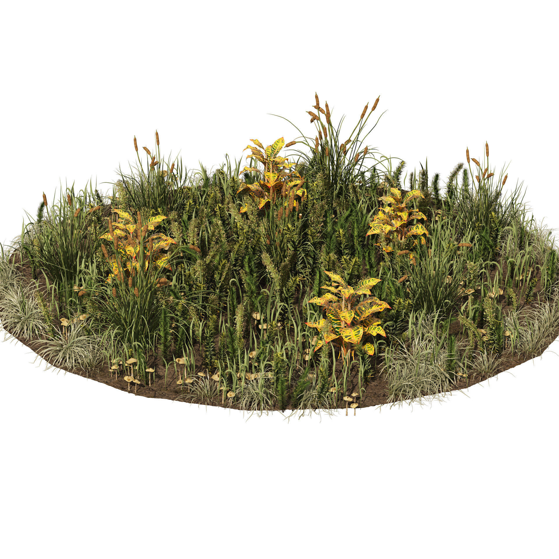 garden plants set 3D model_5