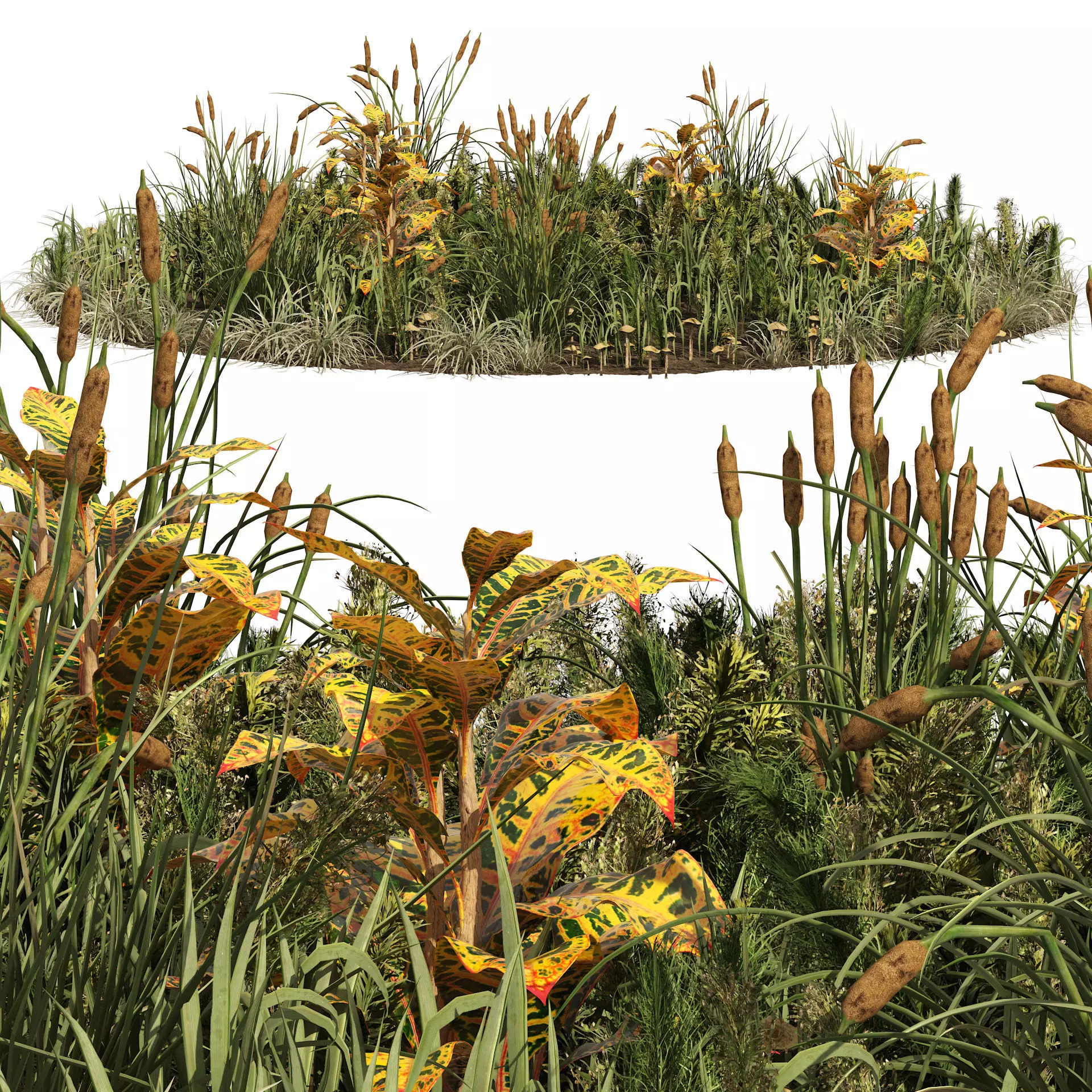 garden plants set 3D model_0