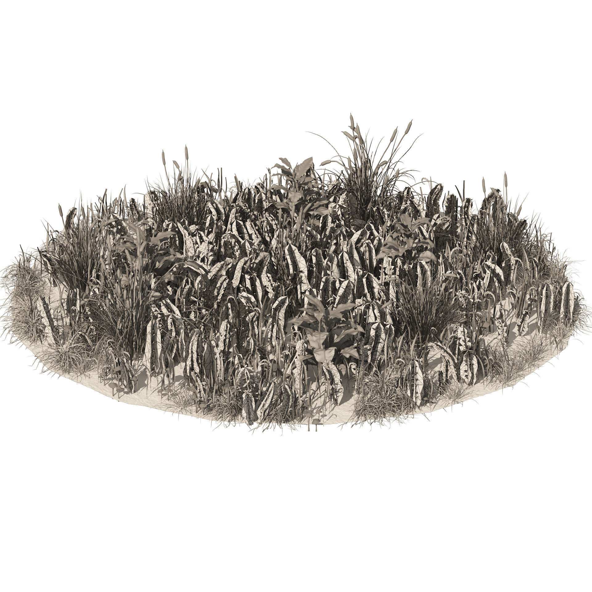 garden plants set 3D model_6