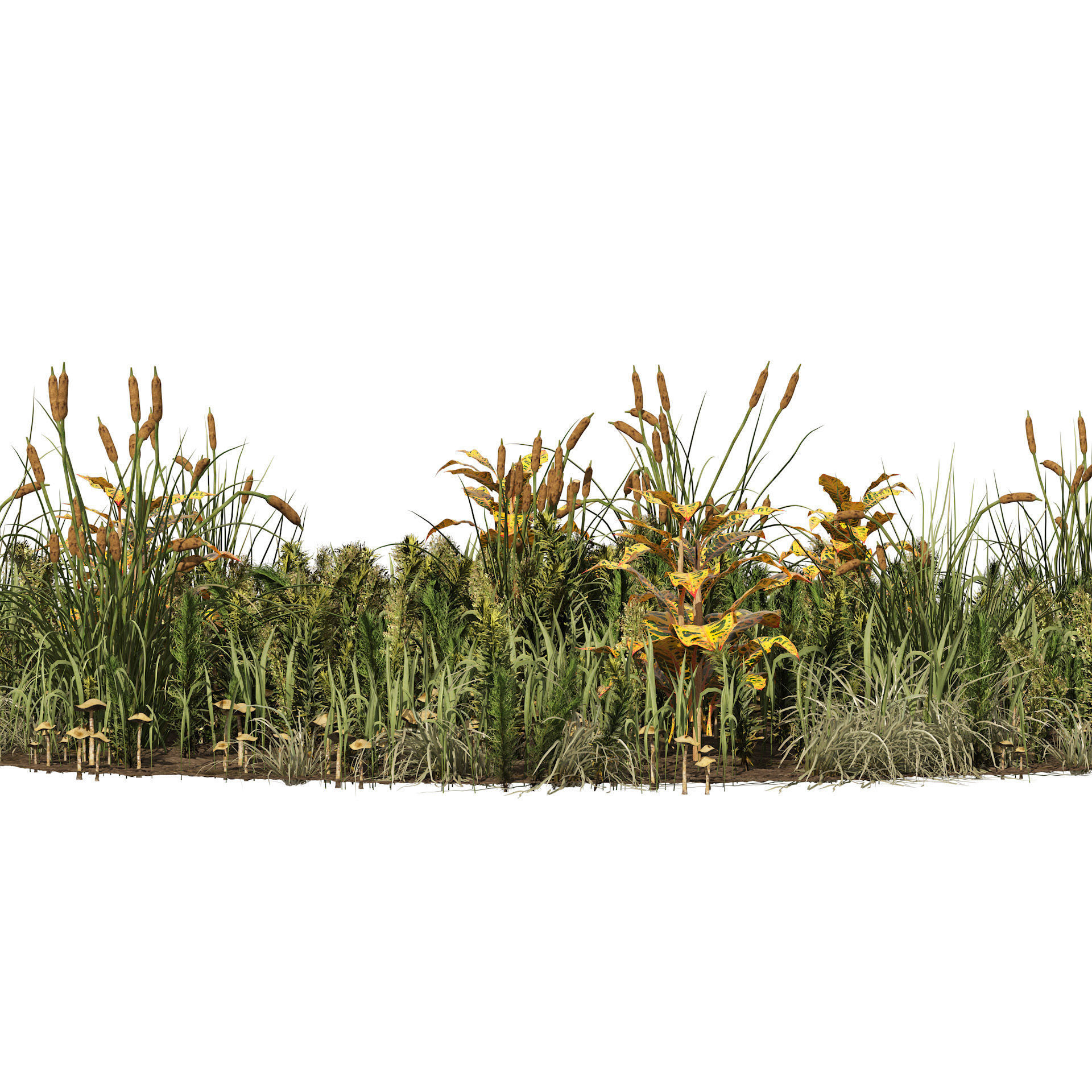 garden plants set 3D model_4