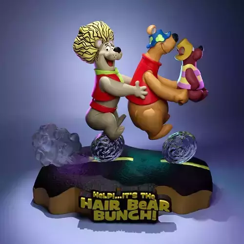 Hair Bear Bunch 3D print model