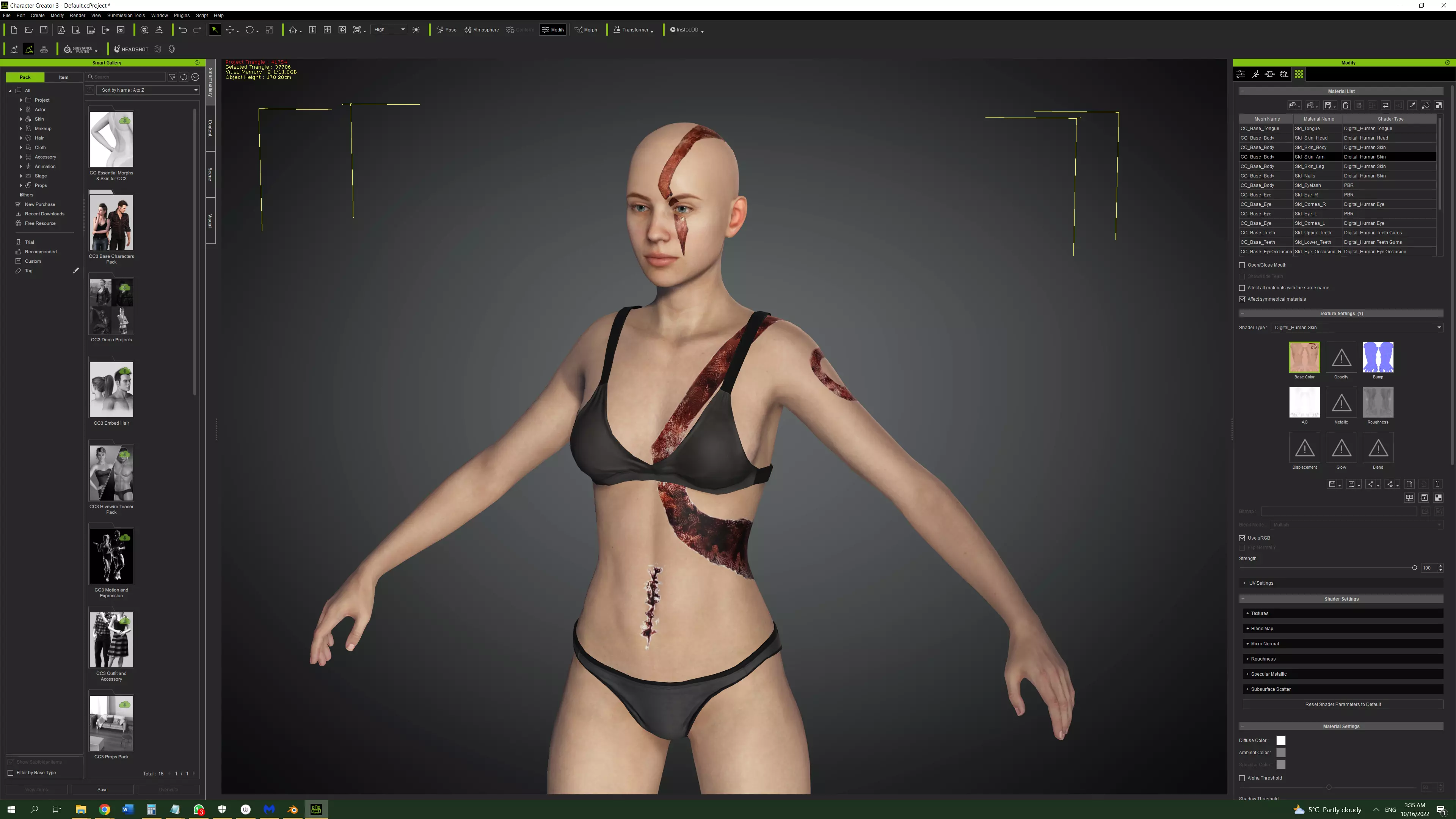 3D metahuman female game character 3D model Low-poly 3D model_0
