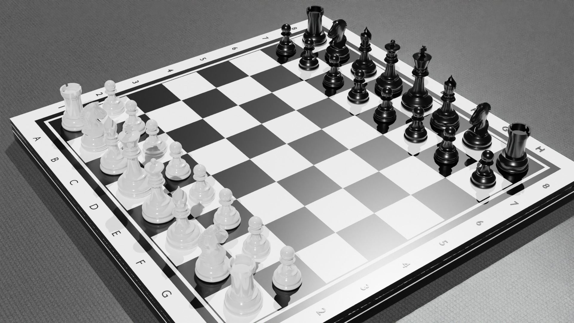 Chess board 3D model Free low-poly 3D model_2