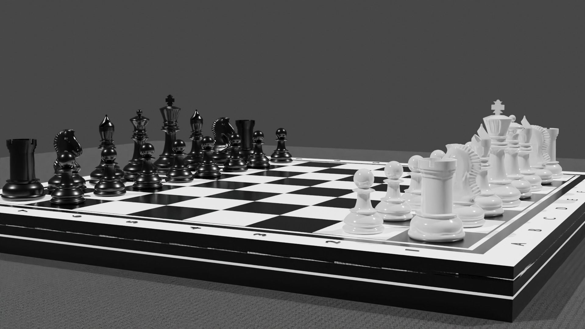 Chess board 3D model Free low-poly 3D model_5
