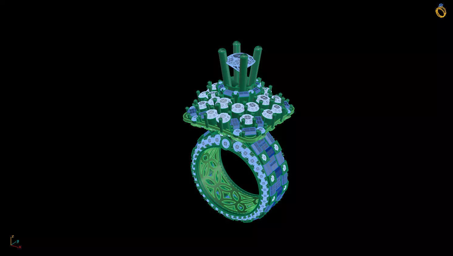 RINGS DIAMOND 3D print model_0