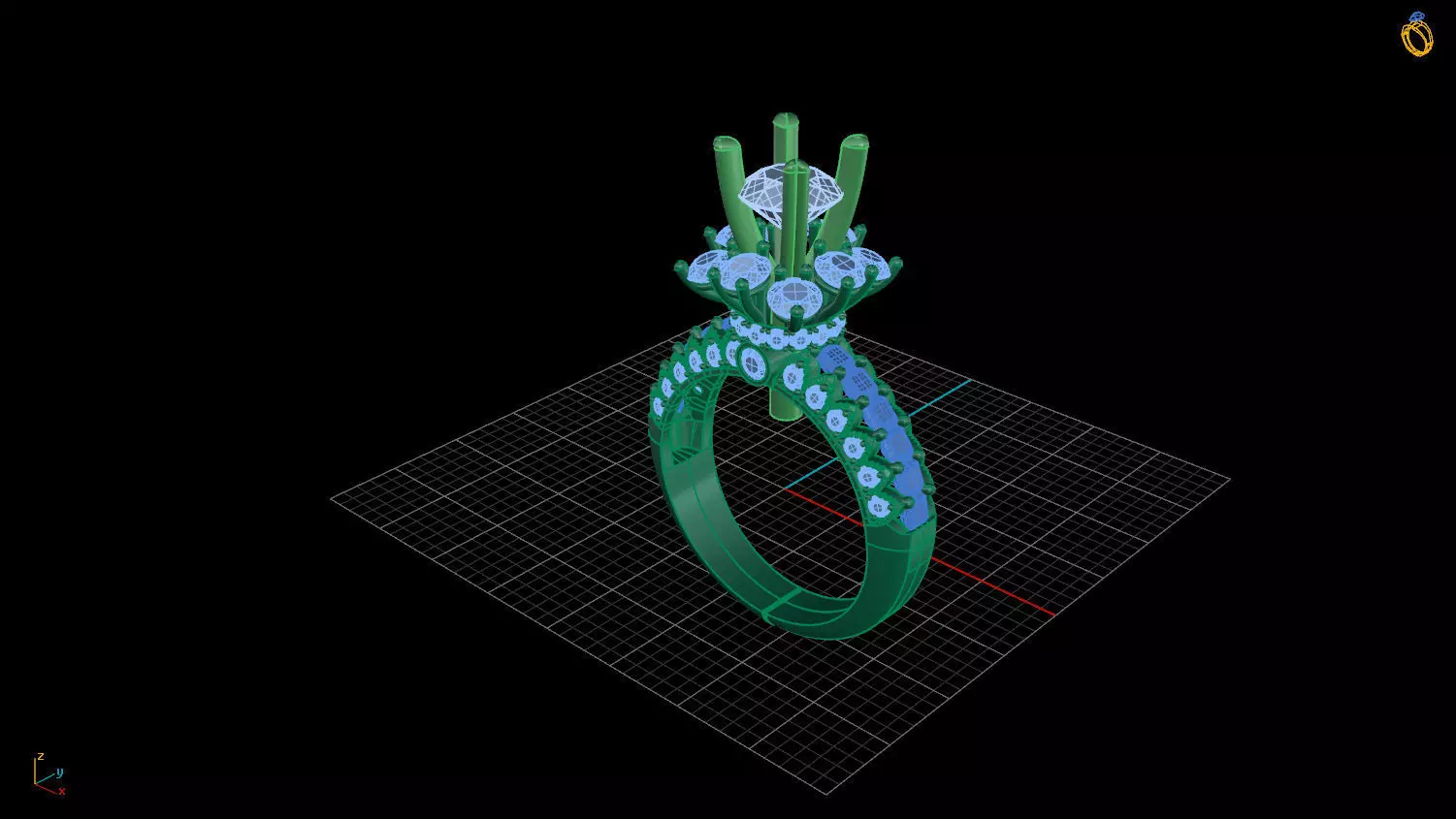 RINGS DIAMOND 3D print model_0