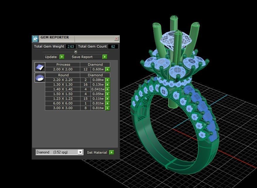 RINGS DIAMOND 3D print model_3