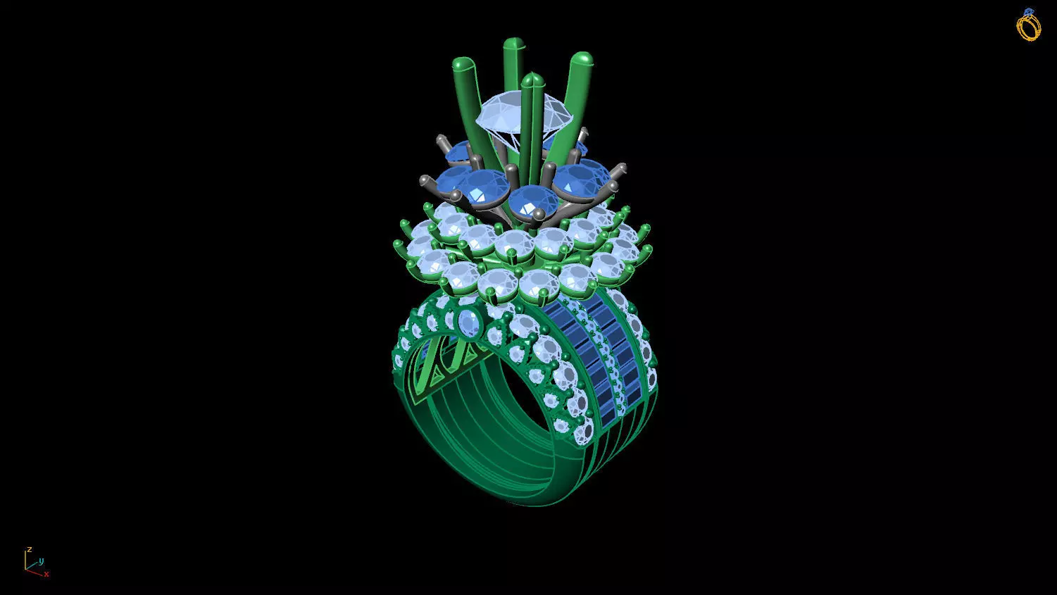 RINGS DIAMOND 3D print model_0