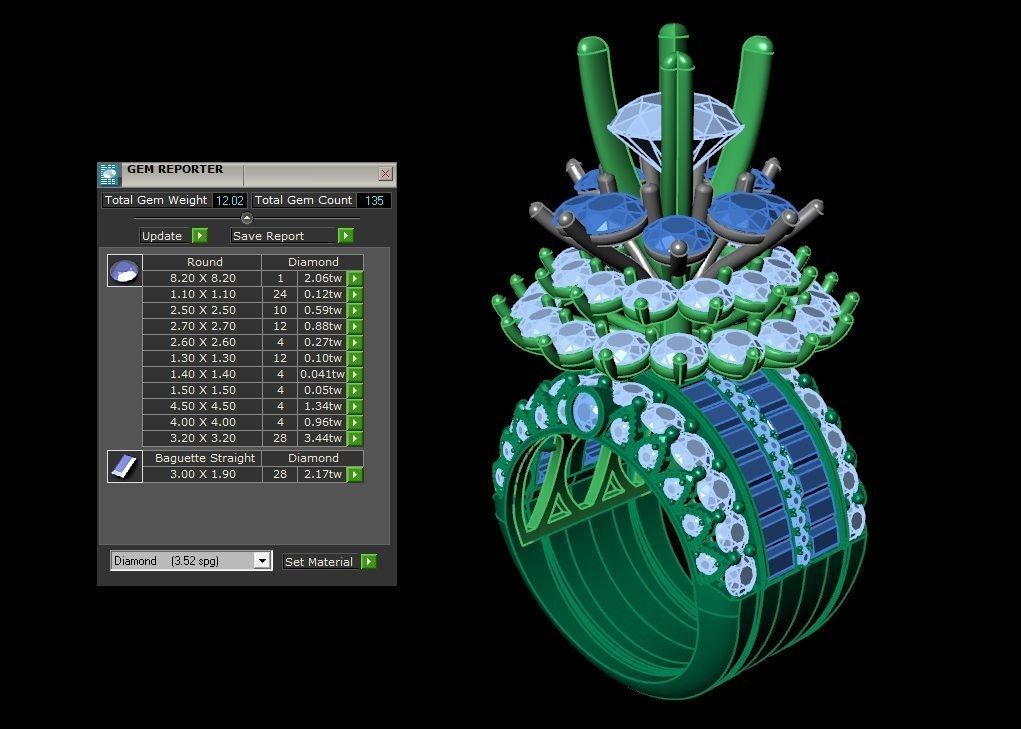 RINGS DIAMOND 3D print model_3