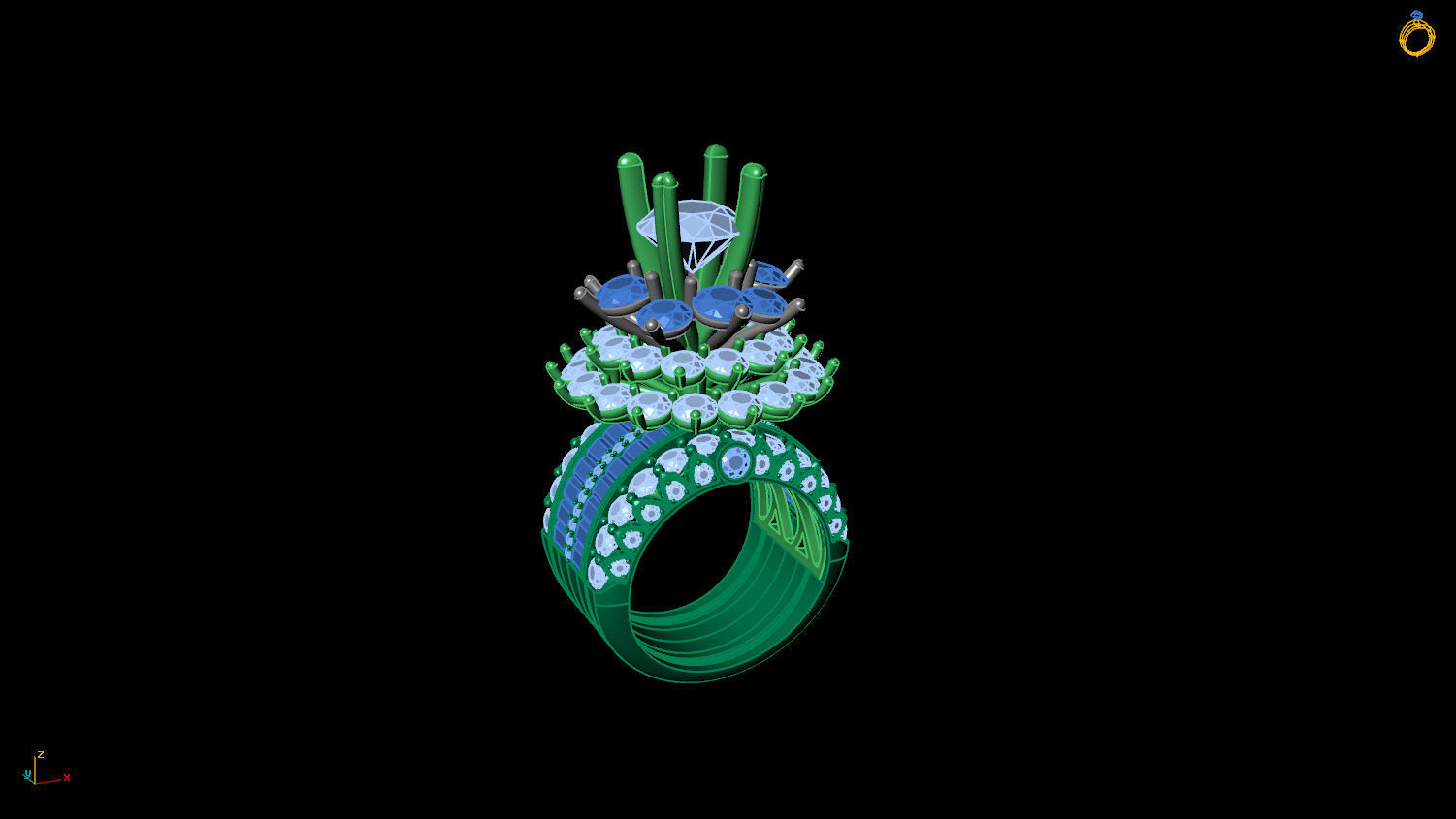RINGS DIAMOND 3D print model_2