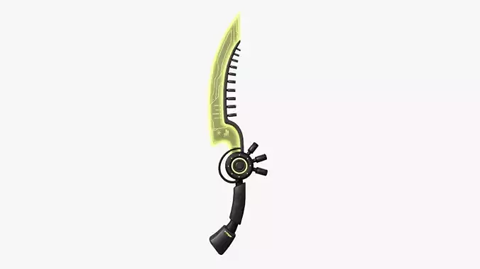 SciFi Dagger A05 Black Yellow - Sci Fi Weapon Design Low-poly 3D model