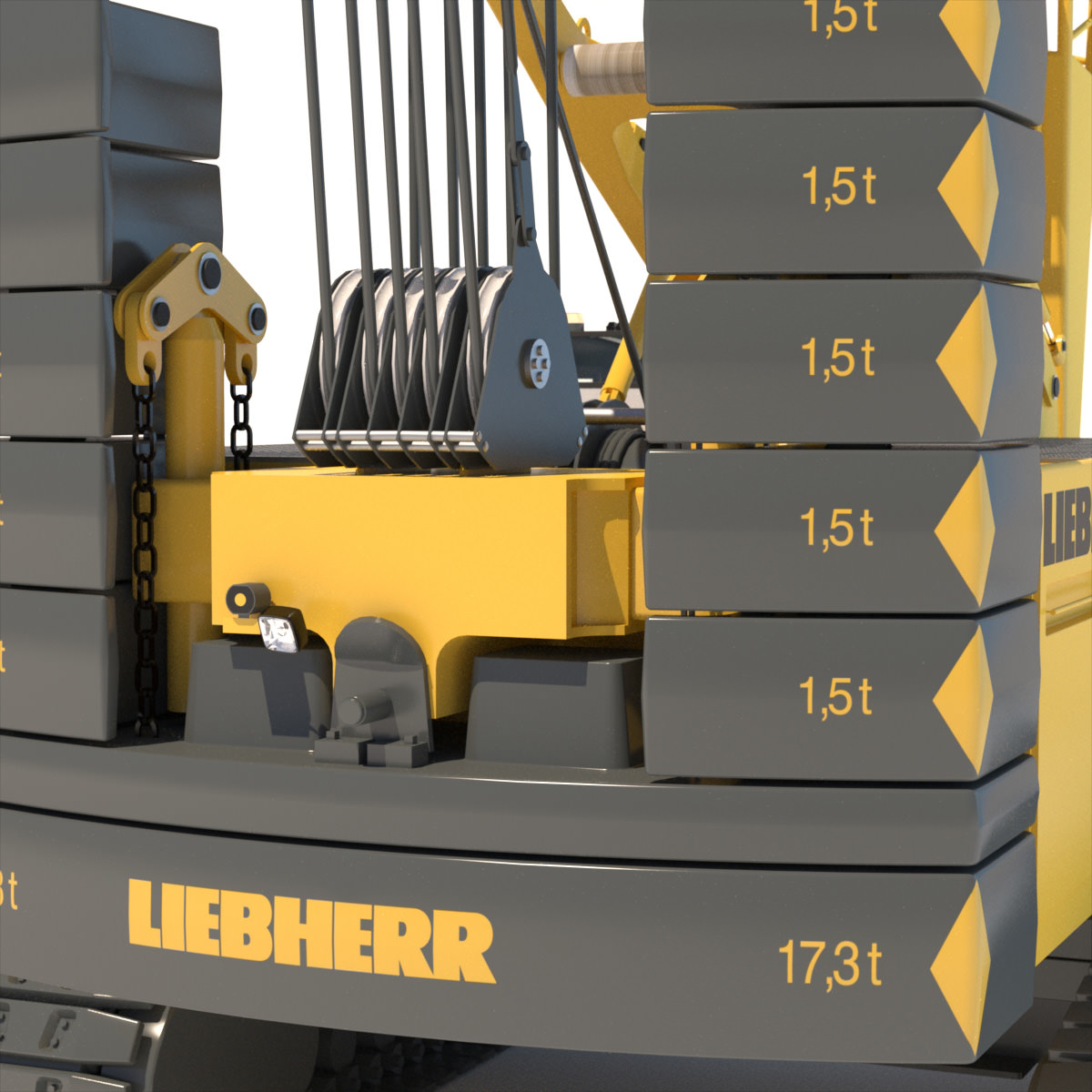 Liebherr Crawler Crane LR 1100 3D model_17