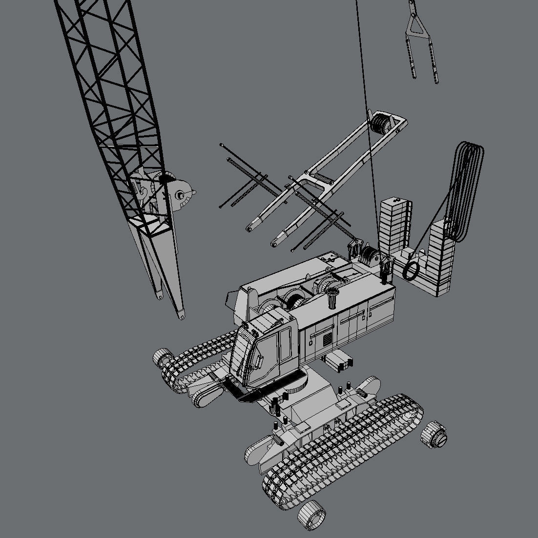 Liebherr Crawler Crane LR 1100 3D model_7