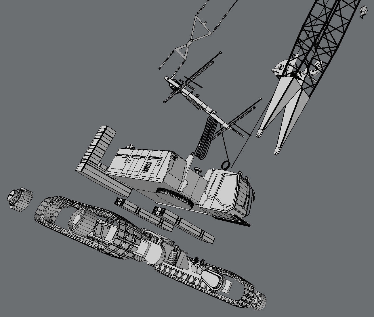 Liebherr Crawler Crane LR 1100 3D model_9