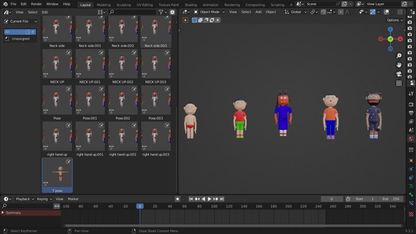 Cartoon Character Pack Low-poly 3D model_2