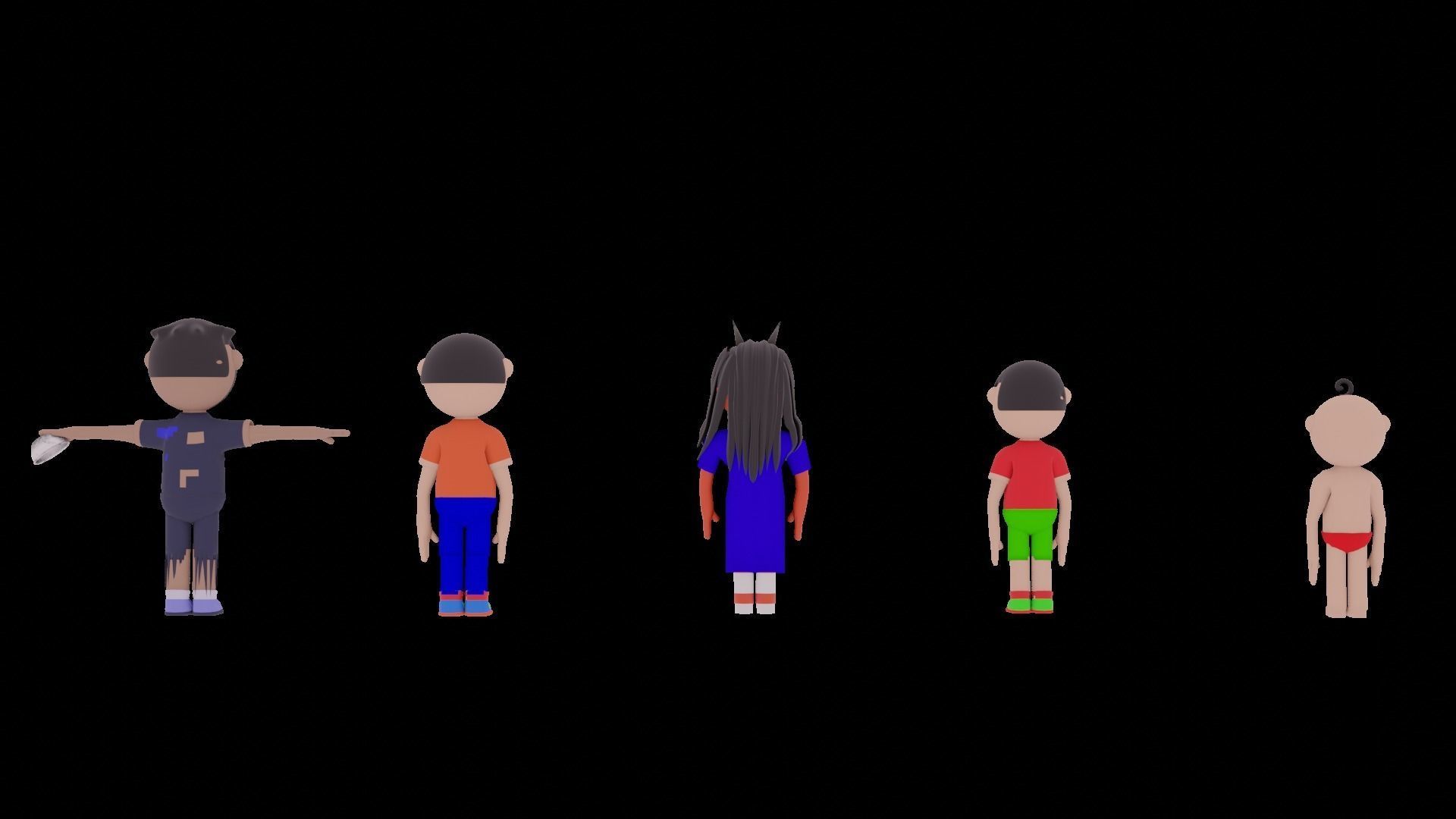 Cartoon Character Pack Low-poly 3D model_3