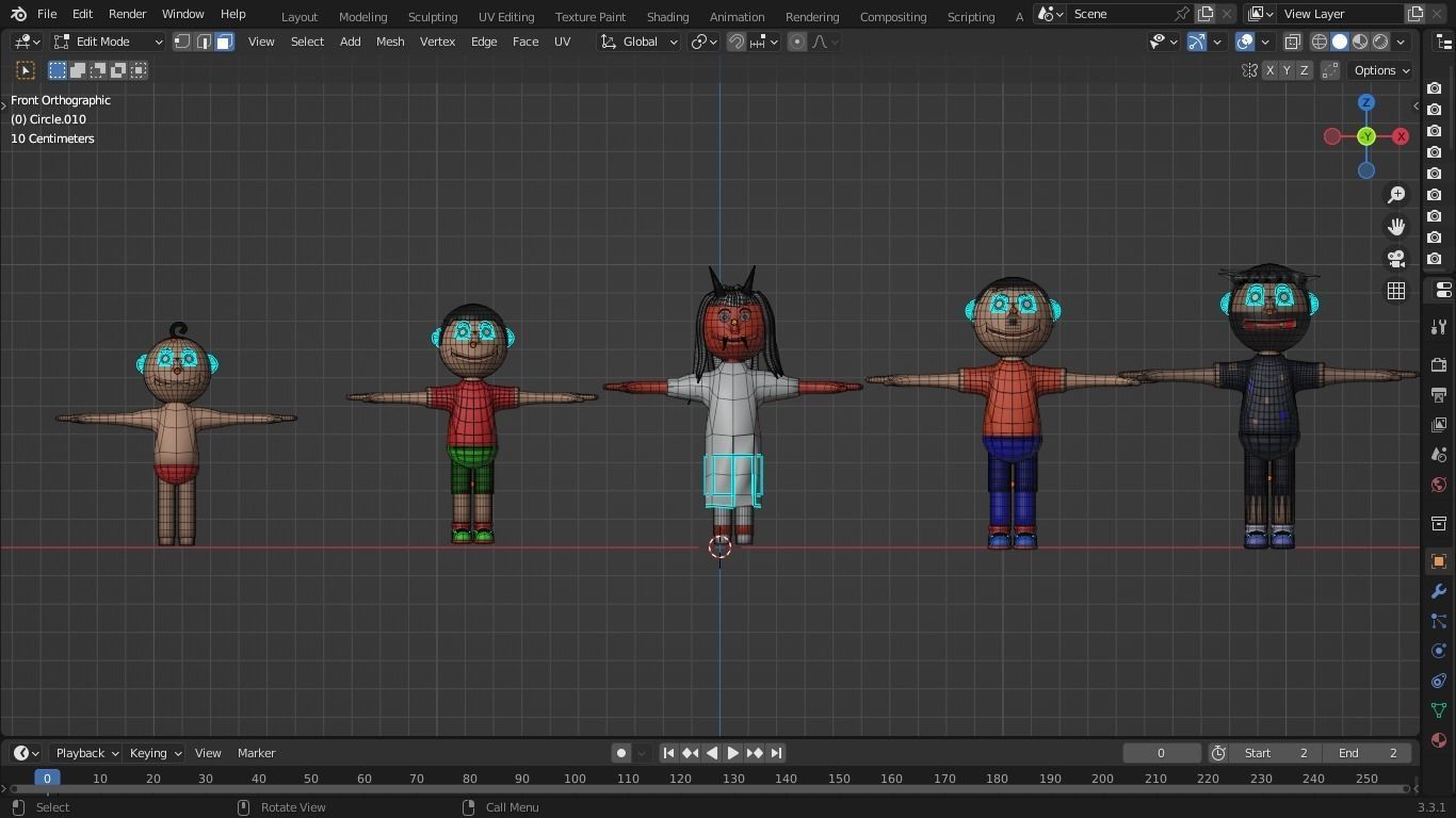 Cartoon Character Pack Low-poly 3D model_9