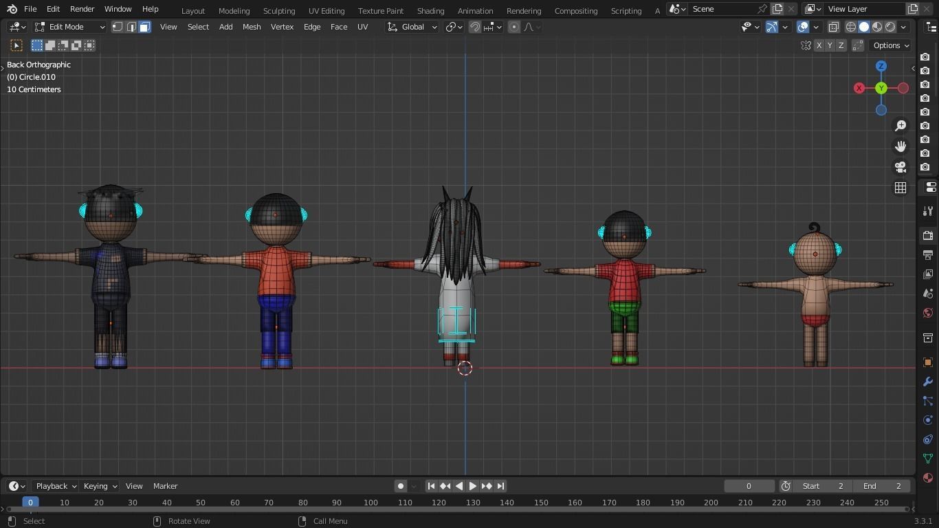 Cartoon Character Pack Low-poly 3D model_5