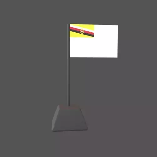 Brunei Naval Ensign Flag v1 001 Low-poly 3D model