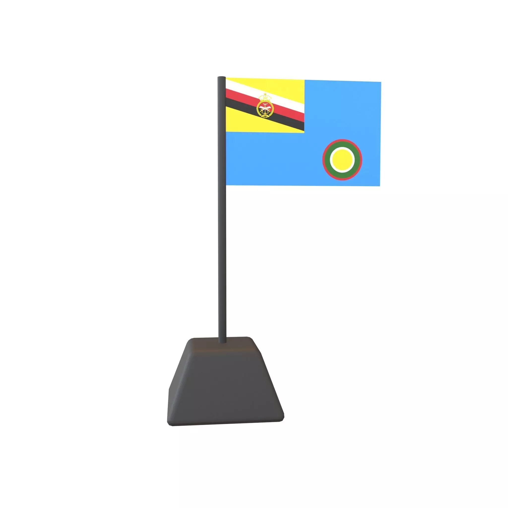 Brunei Air Force Ensign Flag v1 001 Low-poly 3D model