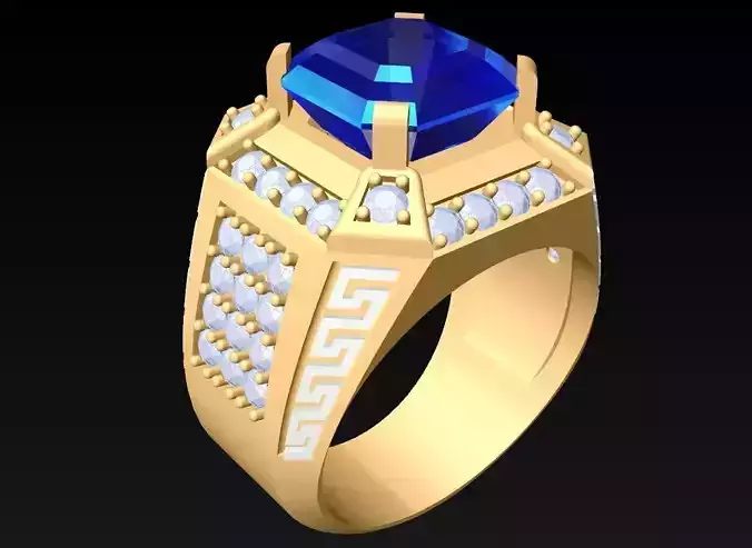 Square-Stone-Ring - Diamond rings - Mens Rings - N5414