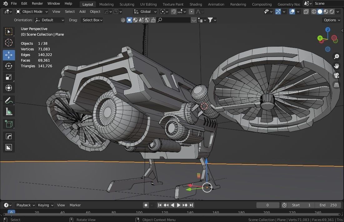 Sci Fi Military Robot Drone Concept 3D model_11