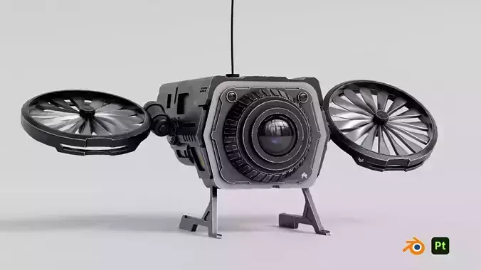 Sci Fi Military Robot Drone Concept 3D model Sci Fi Military Robot Drone Concept 3D model
