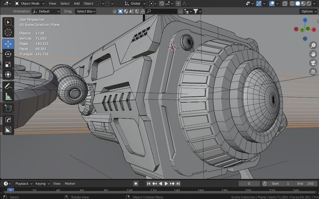Sci Fi Military Robot Drone Concept 3D model_10